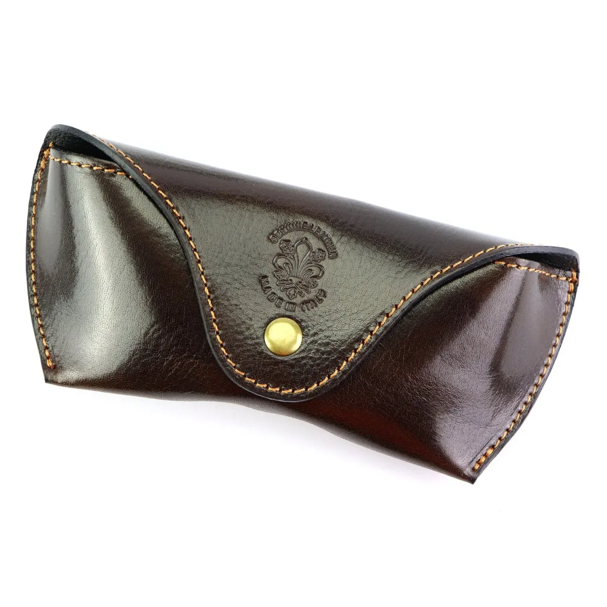 Skórzane zgrabne etui na okulary damskie zamykane na magnes od Florence