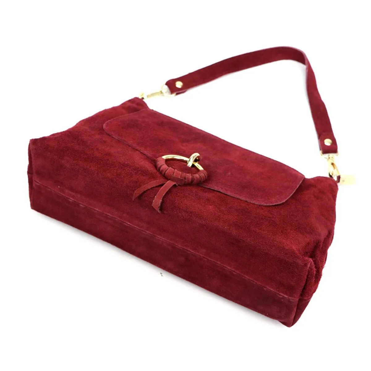 Damska torebka na ramię zgrabna listonoszka skórzana zamszowa marki Luka