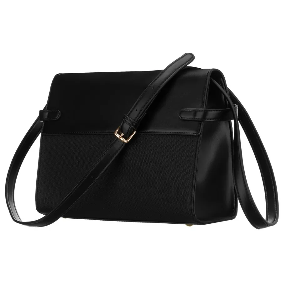 Czarna listonoszka damska wyposażona w nóżki ochronne - Peterson