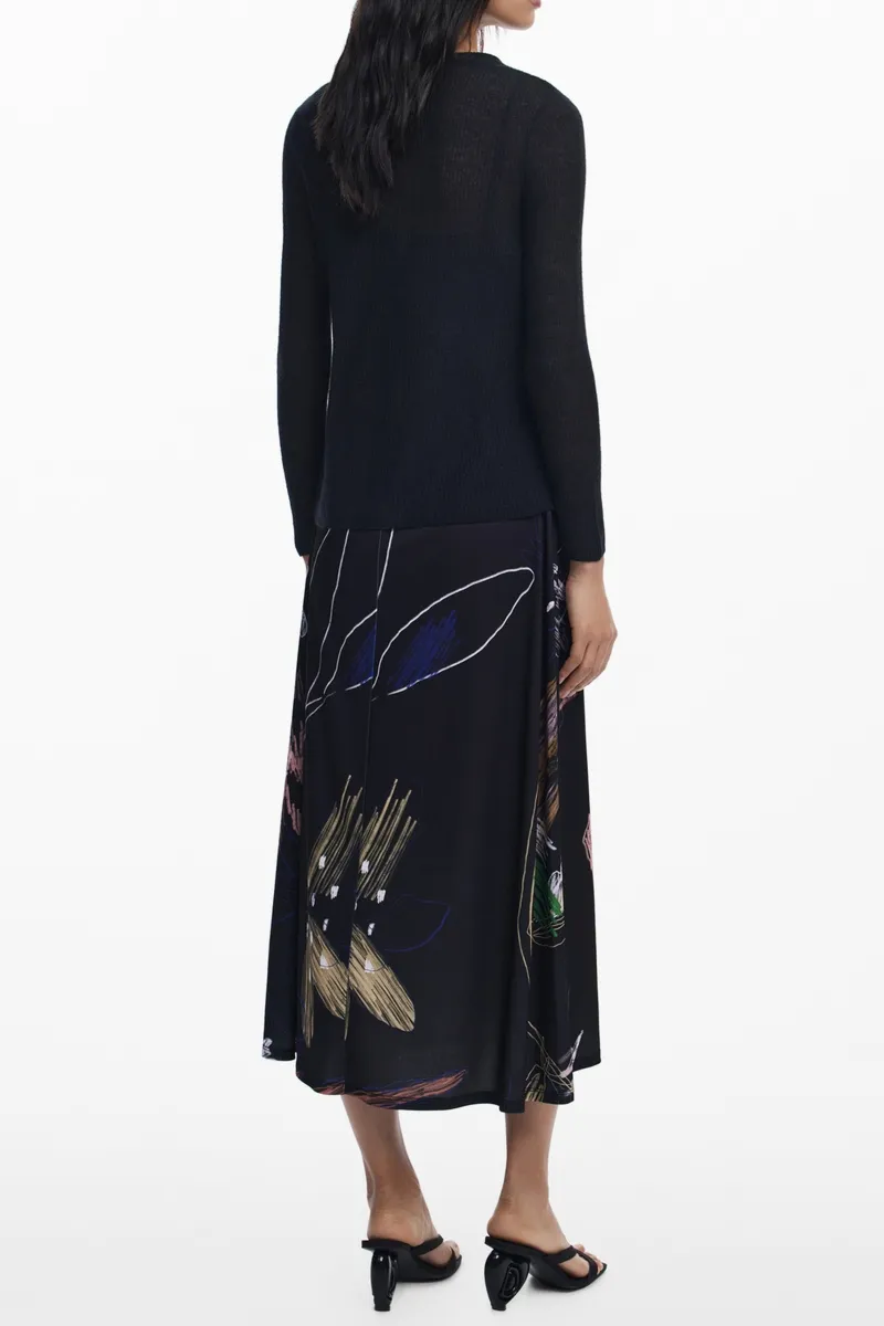 DŁUGA CZARNA SUKIENKA DAMSKA DESIGUAL