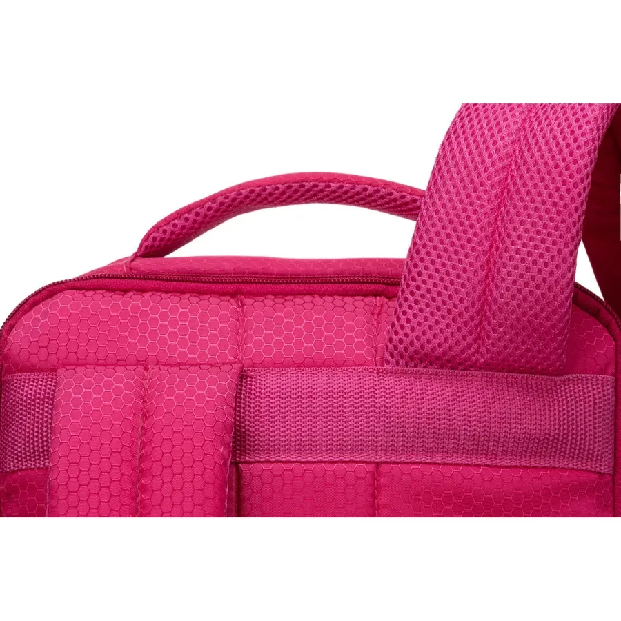 Różowy, podróżny plecak z poliestru z uchwytem do zamocowania na walizce - Peterson