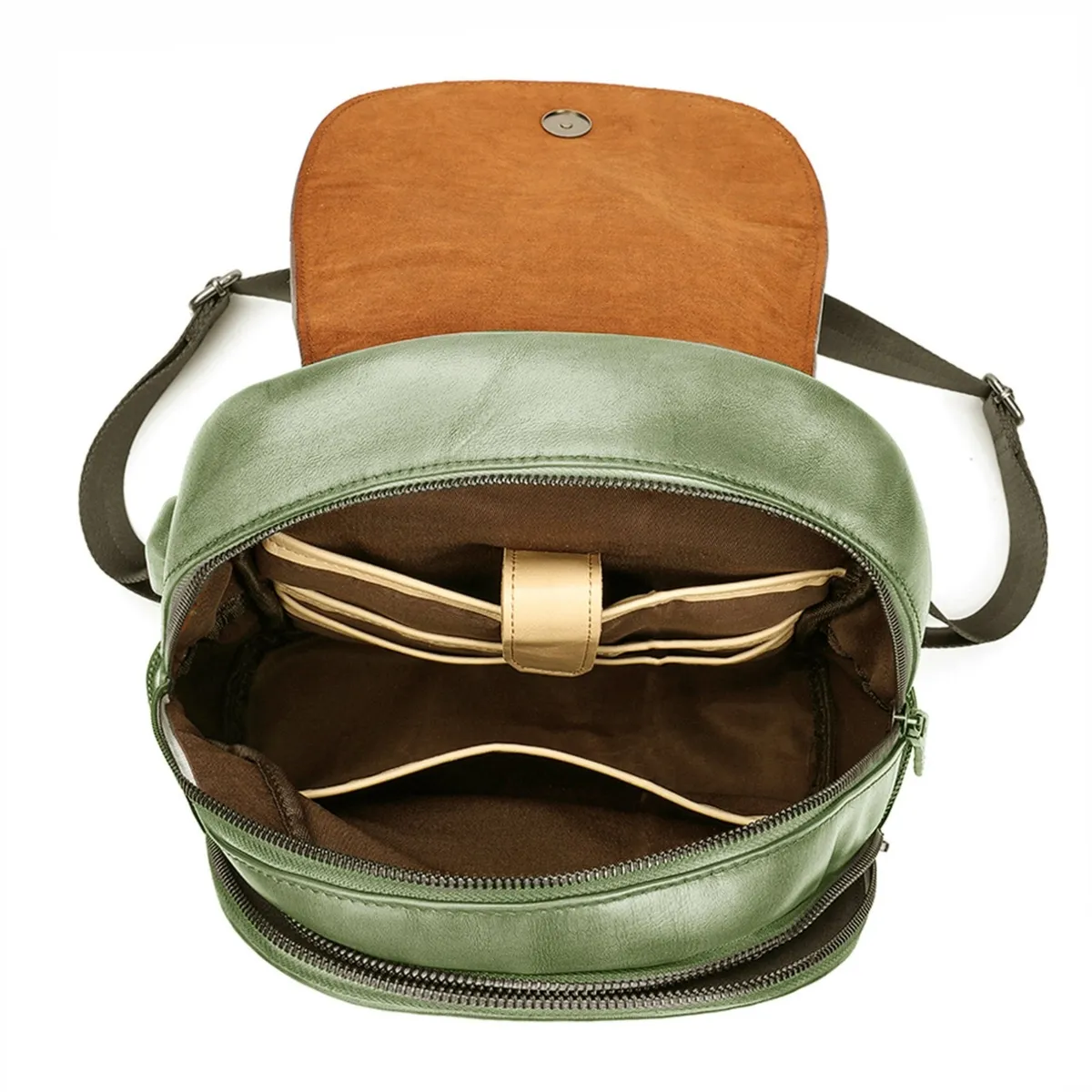 Miejski skórzany pojemny plecak z kieszeniami trwały i komfortowy Gregorio