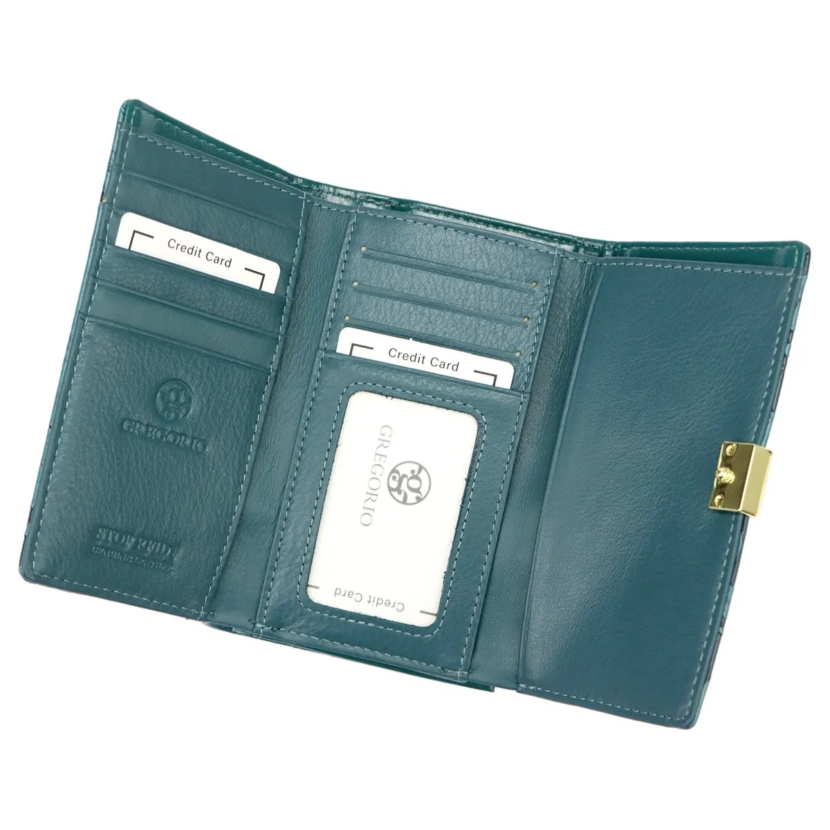 Zgrabny damski portfel roślinny wzór Gregorio