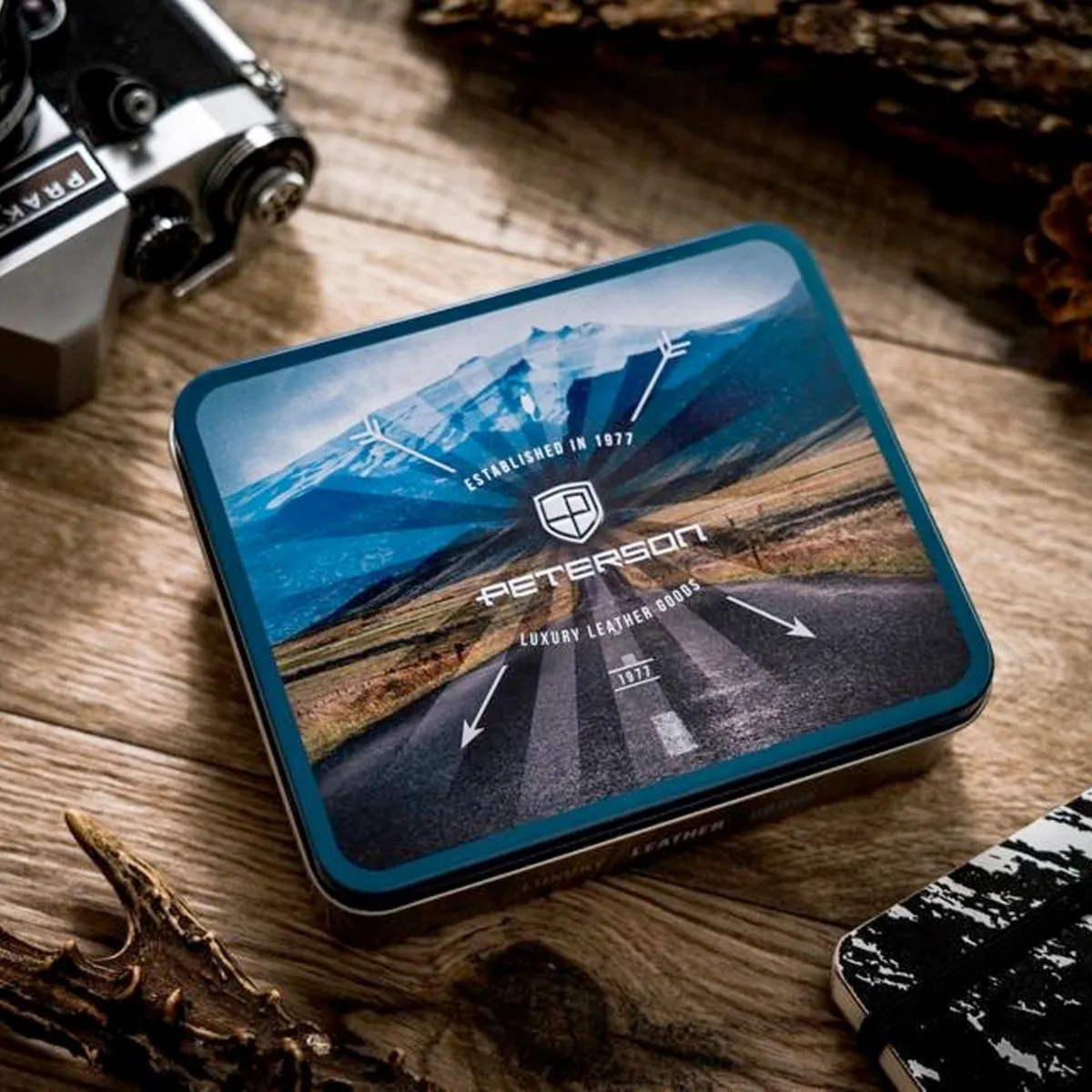 Skórzany męski portfel Peterson PTN N992-BE-TRAVEL