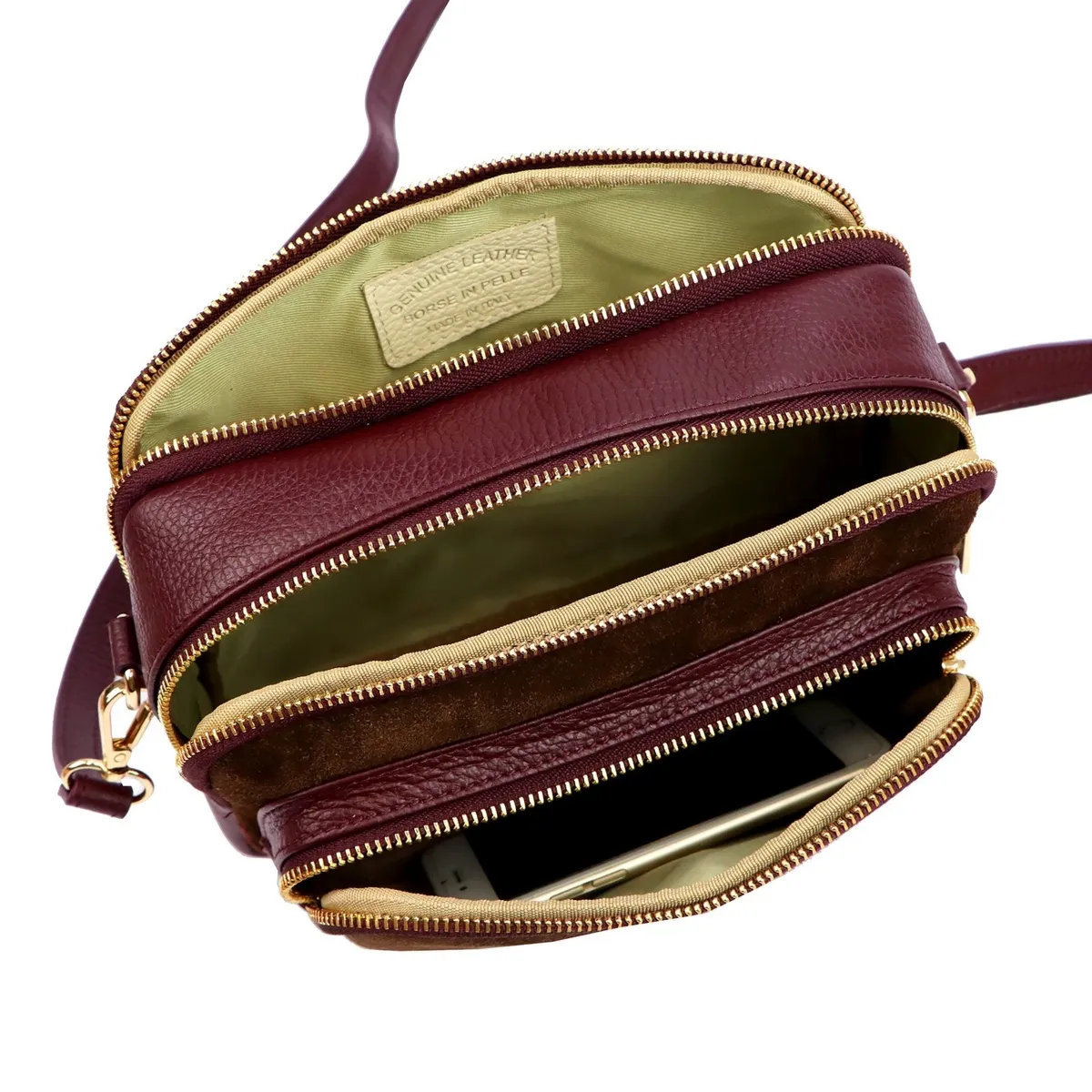 Stylowa Skórzana dwukomorowa damska listonoszka przez ramię torebka Luka