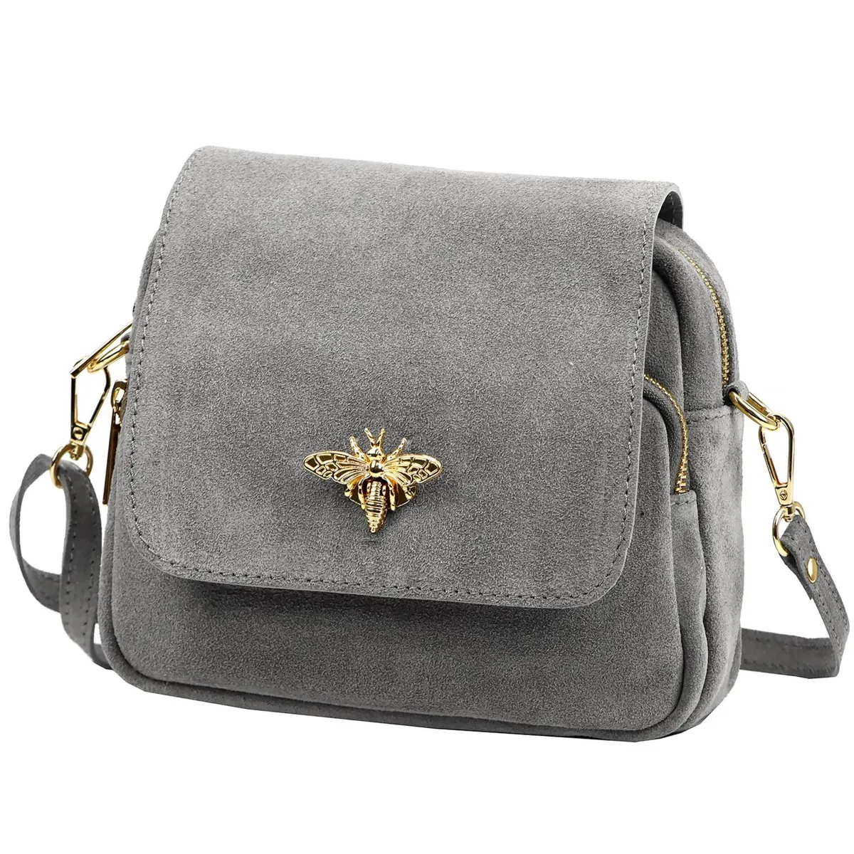 Damska skórzana mała zgrabna listonoszka torebka przez ramię Luka