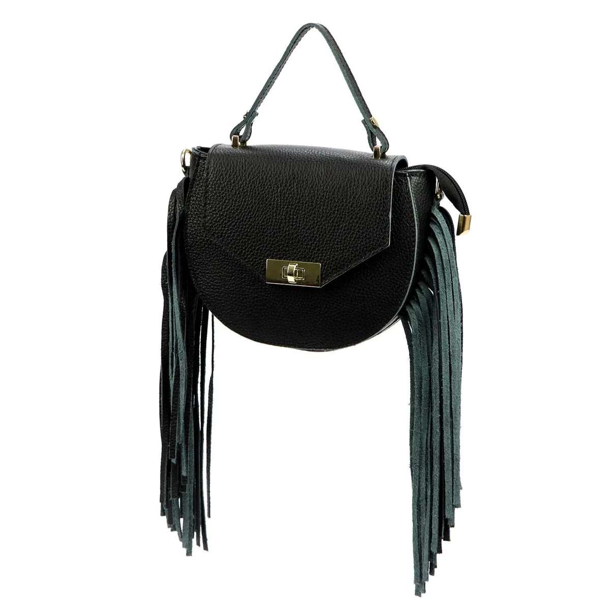 Boho damska skórzana listonoszka z frędzlami torebka na ramię Luka