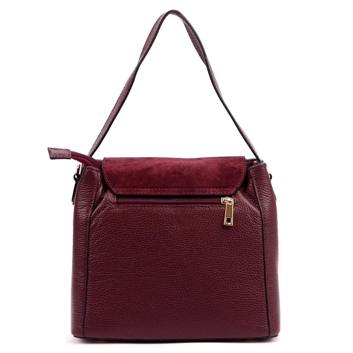 Luka Skórzana Damska listonoszka na ramię z organizerem i kieszeniami