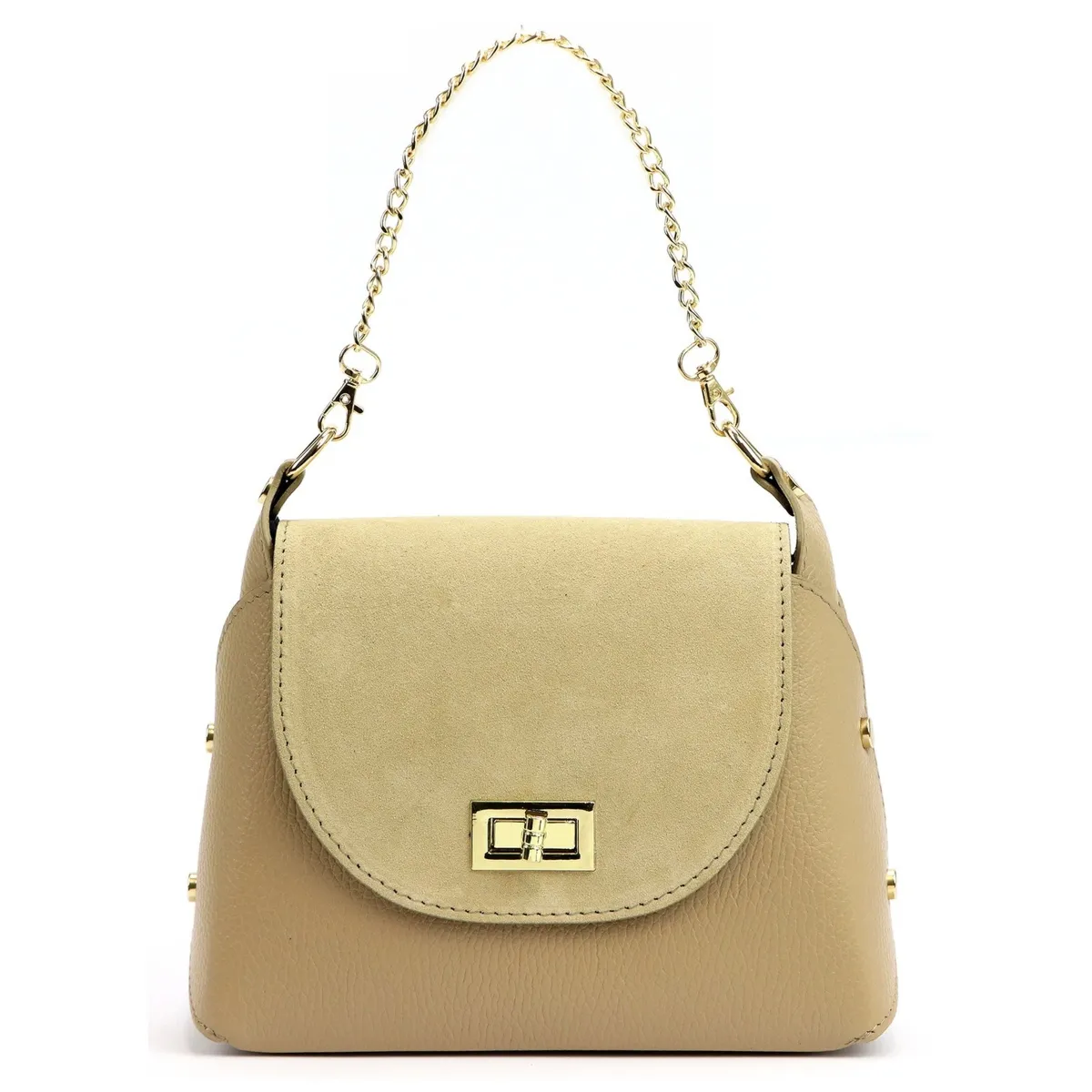 Damska listonoszka do ręki połączenie skóry naturalnej i zamszu Luka