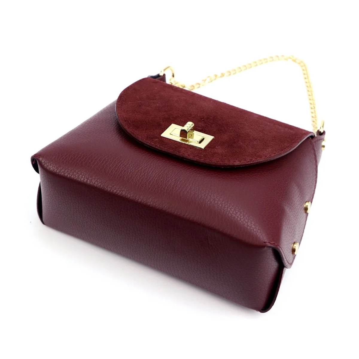 Damska listonoszka do ręki połączenie skóry naturalnej i zamszu Luka