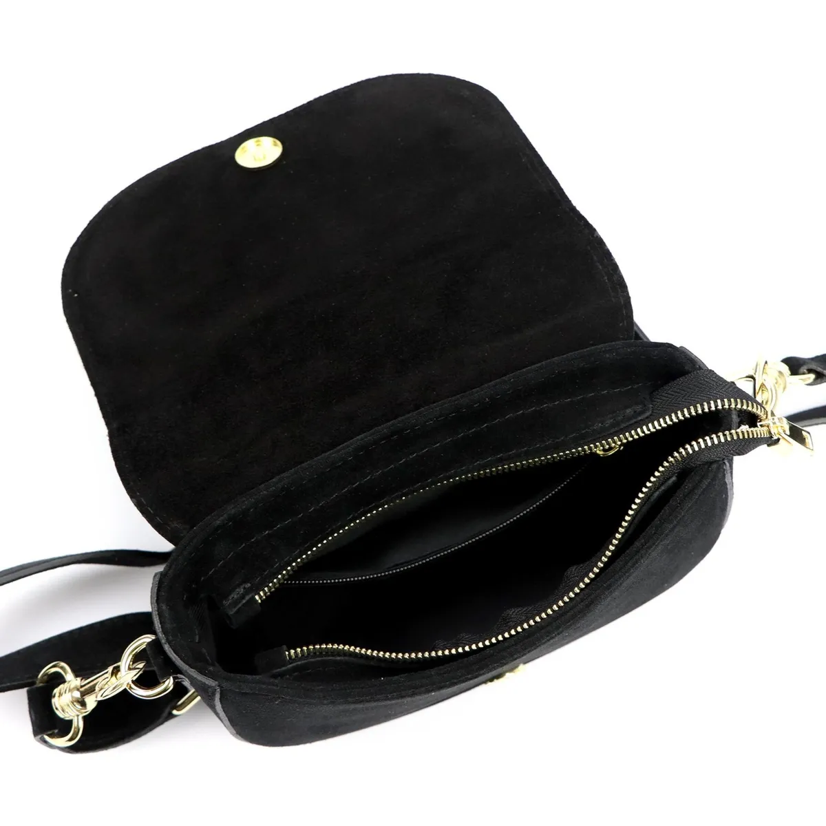 Skórzana listonoszka damska przez ramię z kieszenią wewnętrzną Luka