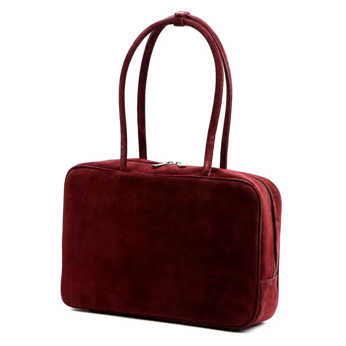 Luka torebka na ramię damska skóra naturalna zamszowa z kieszenią mała