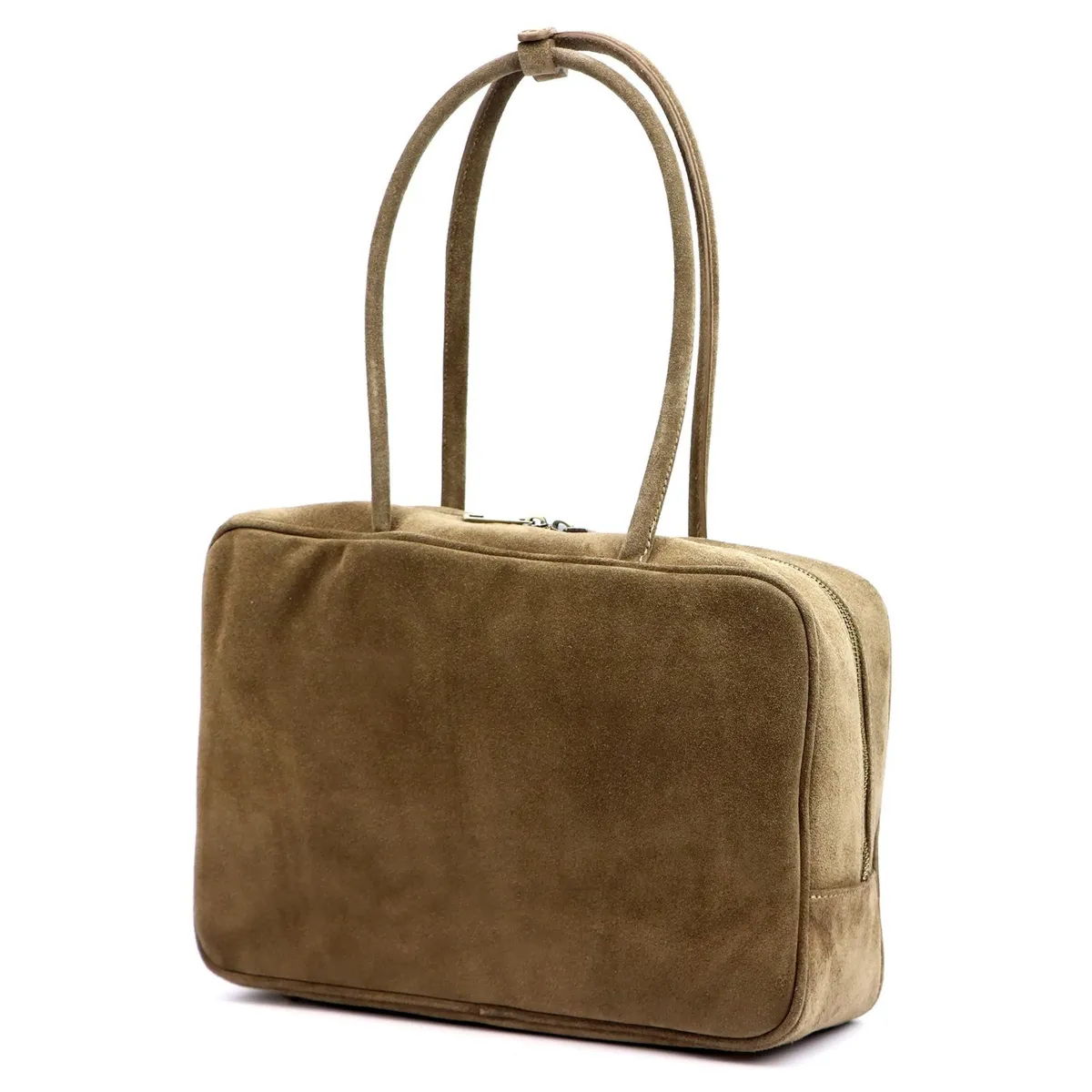 Luka torebka na ramię damska skóra naturalna zamszowa z kieszenią mała