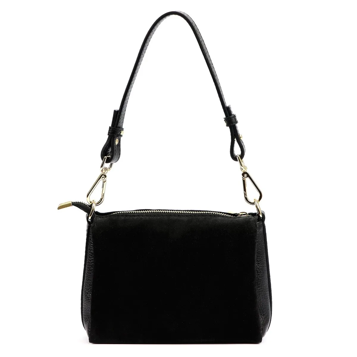 Luka damska listonoszka skórzana zamsz trzykomorowa torebka na ramię