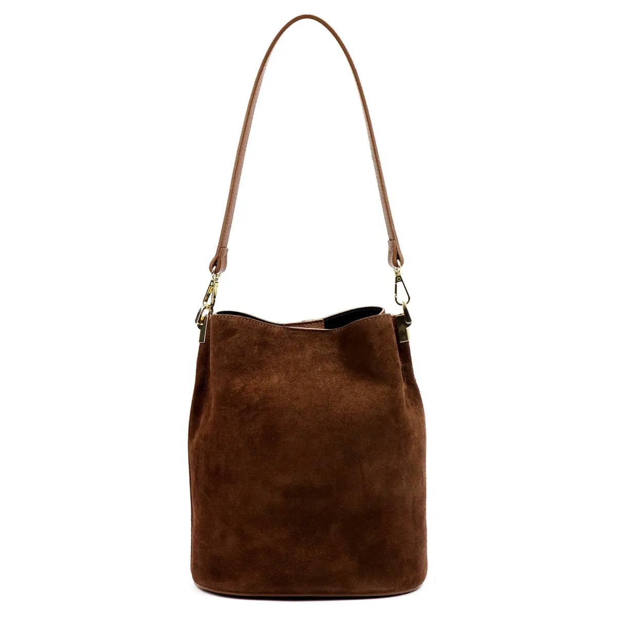 Luka Skórzana Zamszowa damska listonoszka z organizerem torebka przez ramię