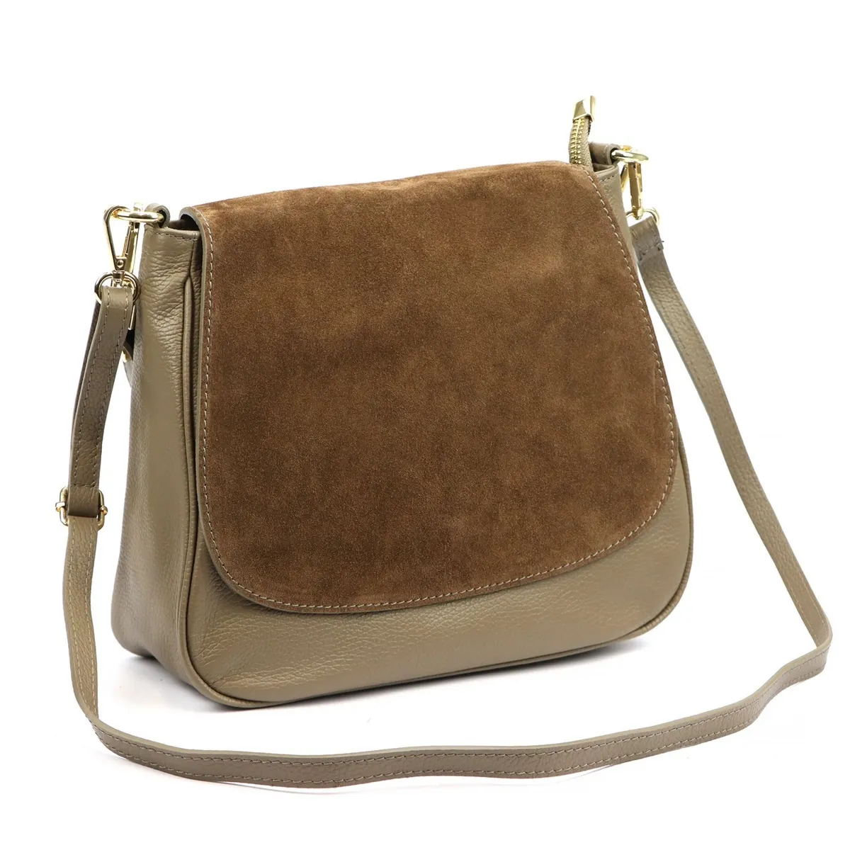 Luka listonoszka skórzana damska torebka na ramię z kieszeniami i paskiem