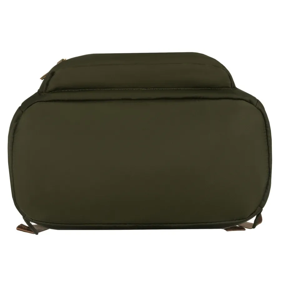 Zielony, miejski plecak damski z poliestru zamykany suwakami - Peterson