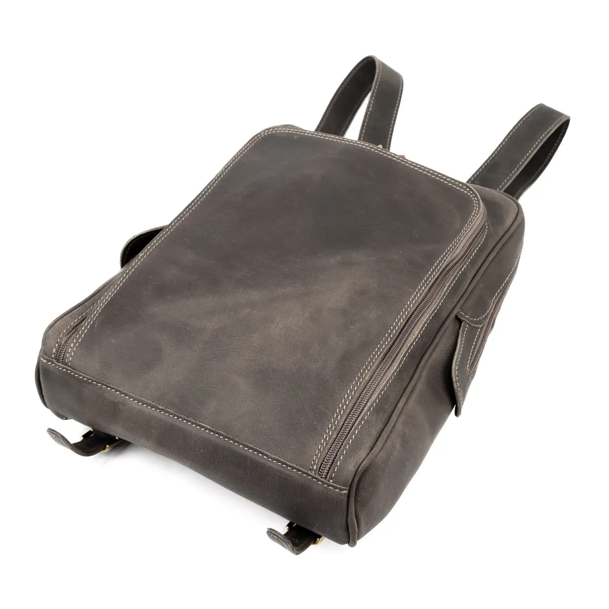 Duży Miejski pojemny plecak z prawdziwej skóry z kieszeniami Florence