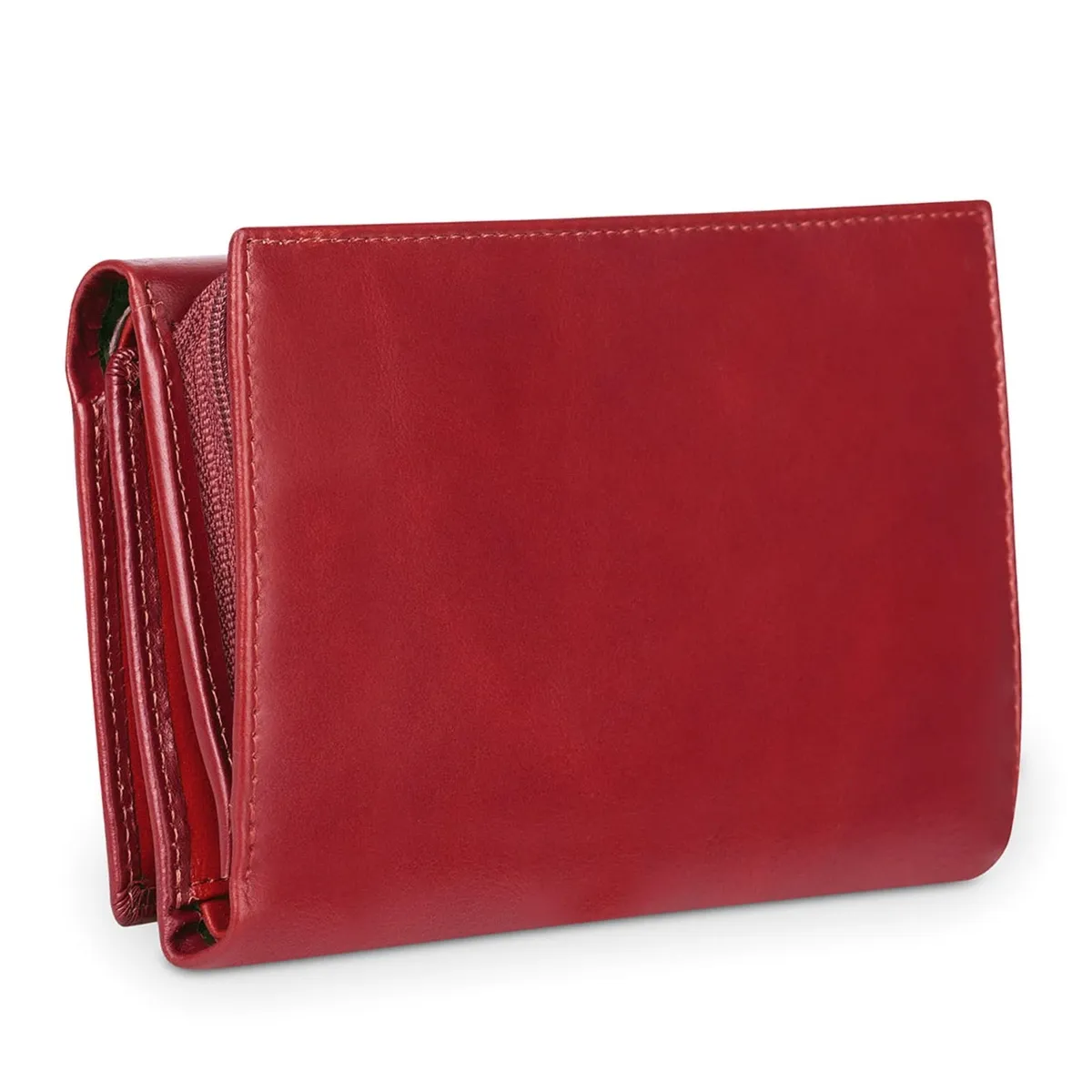 VerMari portfel damski skórzany podłużny duży przezroczyste przegrody