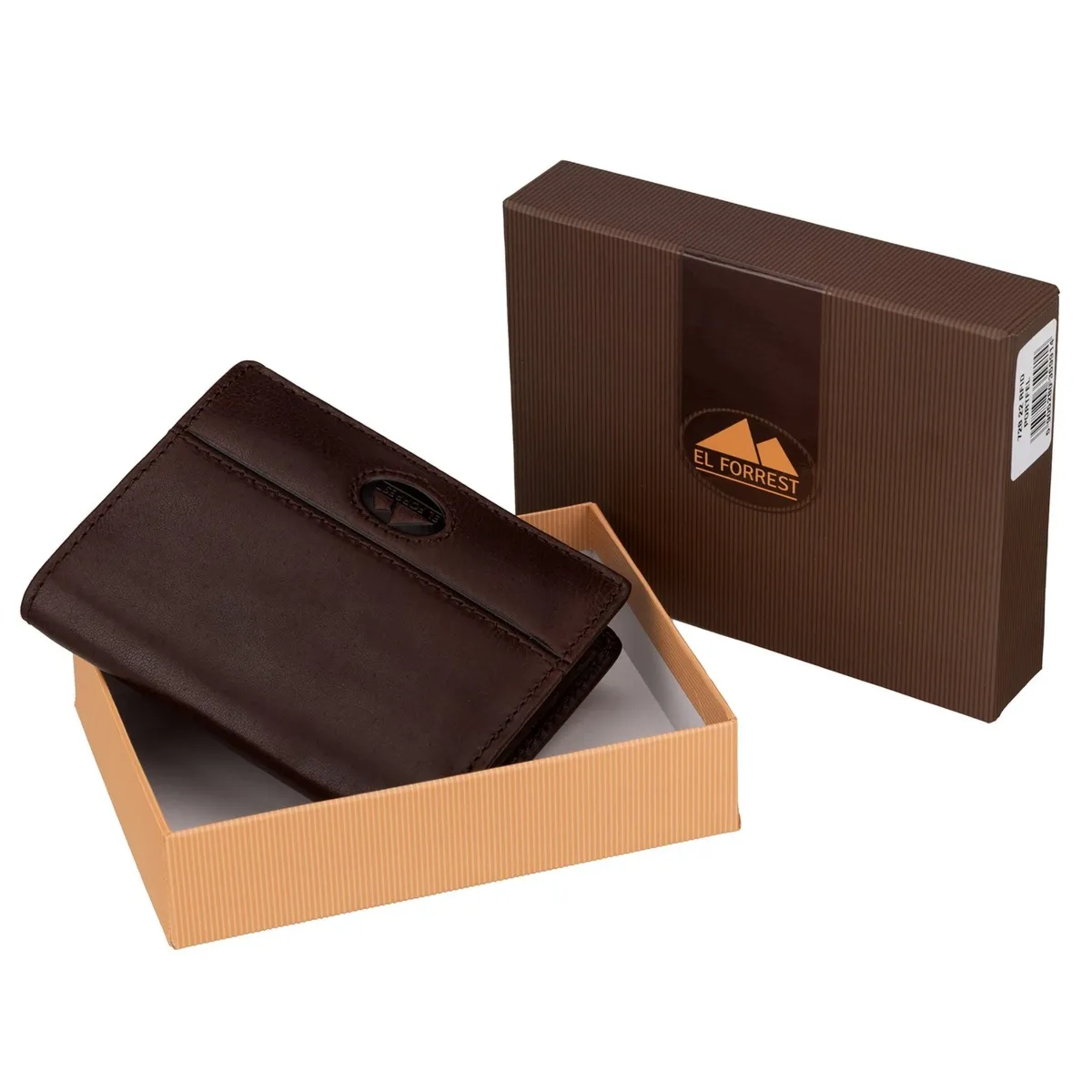 Rozbudowany Skórzany męski portfel pionowy składany EL FORREST RFID