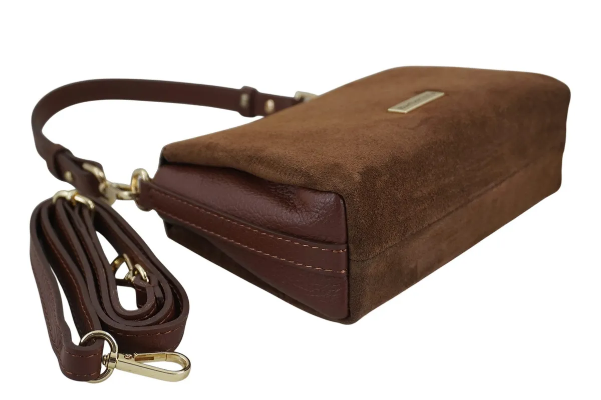 Zamszowa listonoszka damska Barberinis - Brązowa