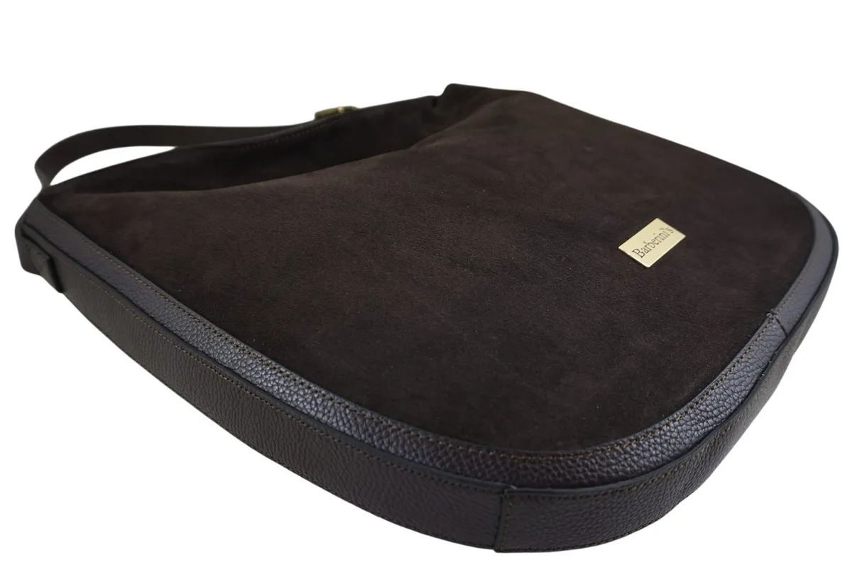 Duża torebka zamszowa na ramię - Brązowa ciemna