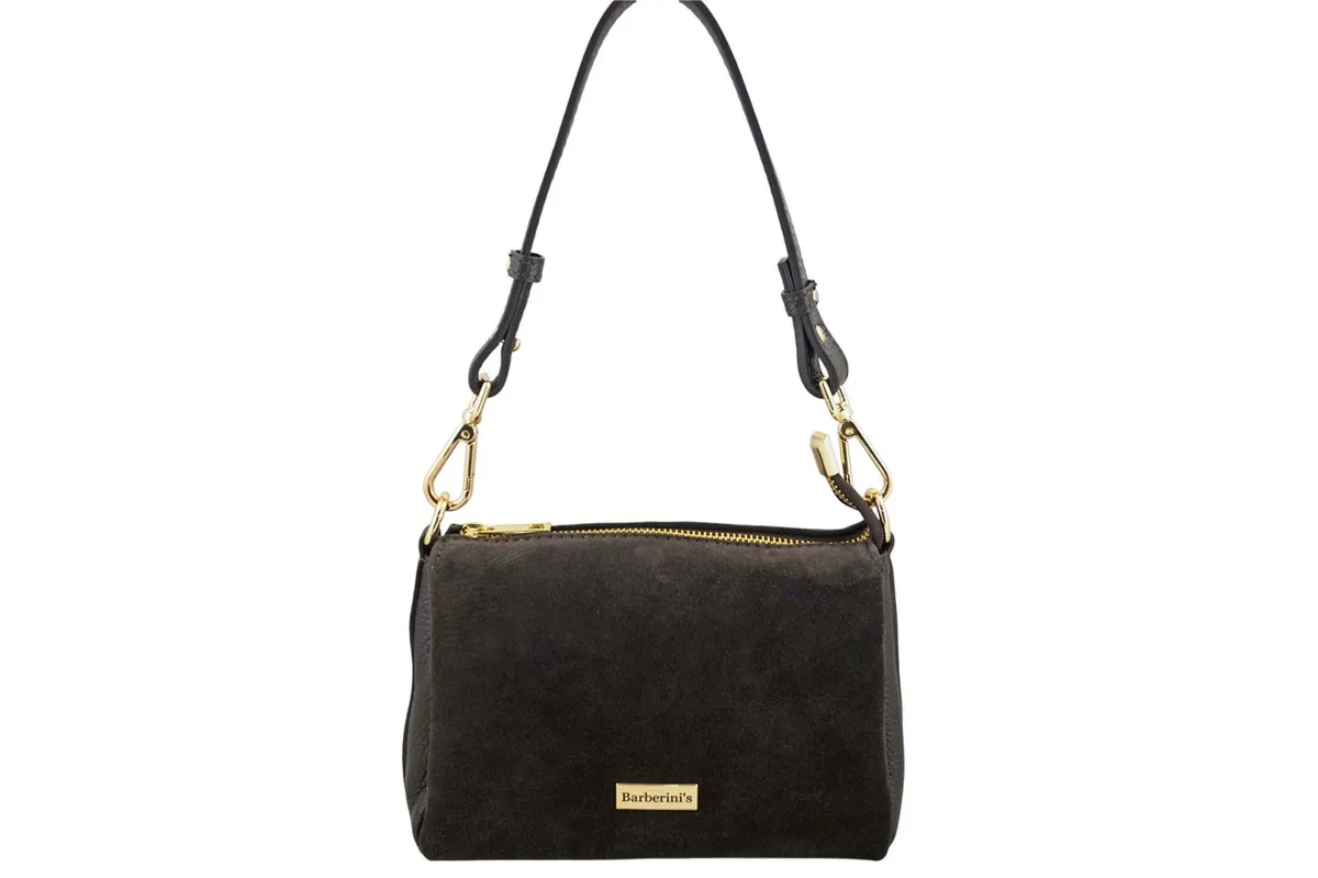 Zamszowa listonoszka damska Barberinis - Brązowa ciemna