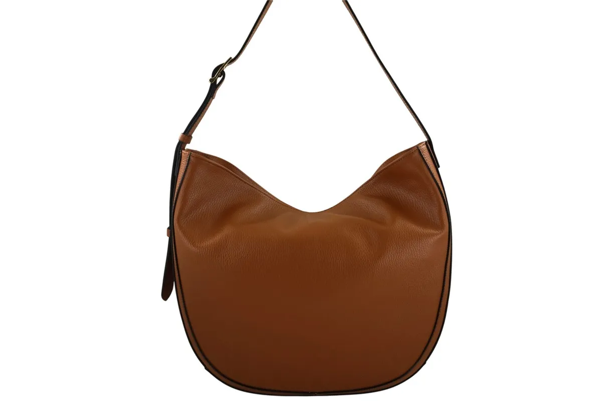 Duża torebka zamszowa na ramię - Brązowa jasna