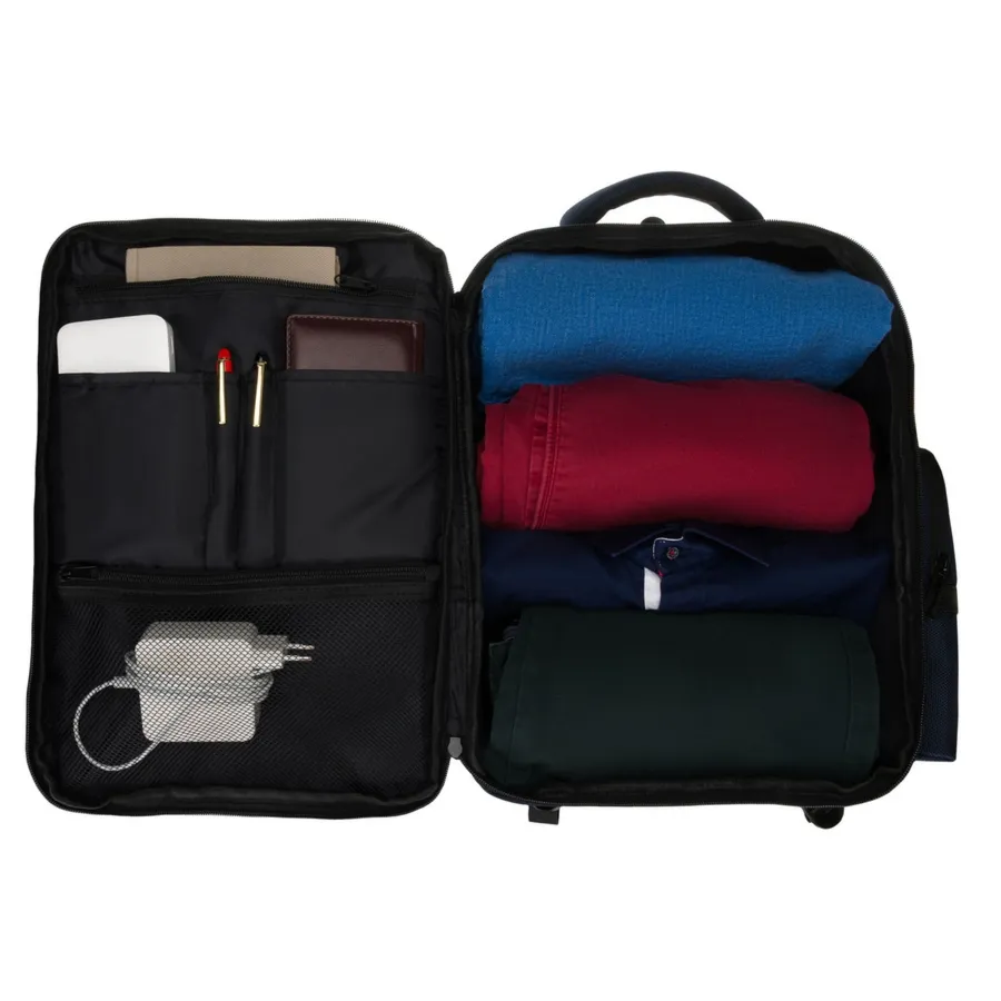 Granatowy plecak podróżny z kieszenią na laptopa do 14 cali - Peterson