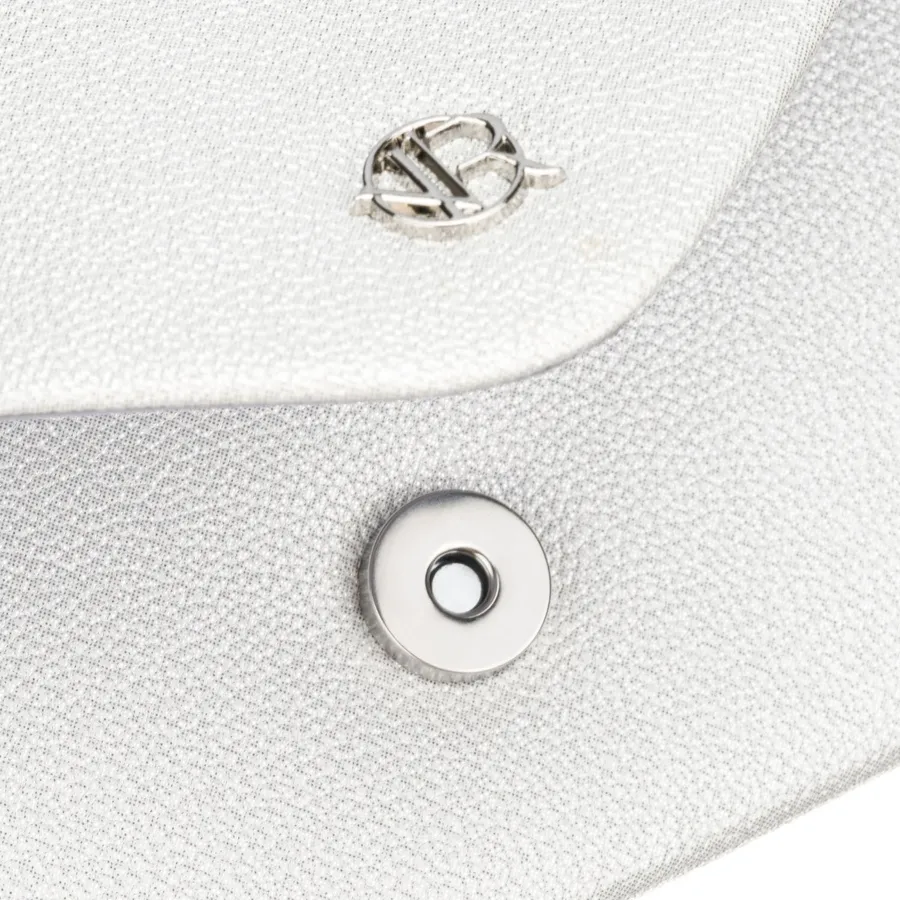 Elegancka kopertówka damska w srebrnym kolorze wykonana ze skóry ekologicznej - Rovicky