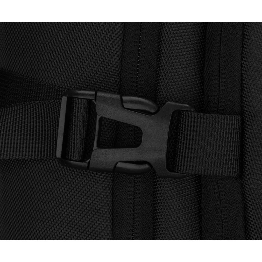 Plecak podróżny z poliestru w czarnym kolorze z miejscem na laptopa - Peterson