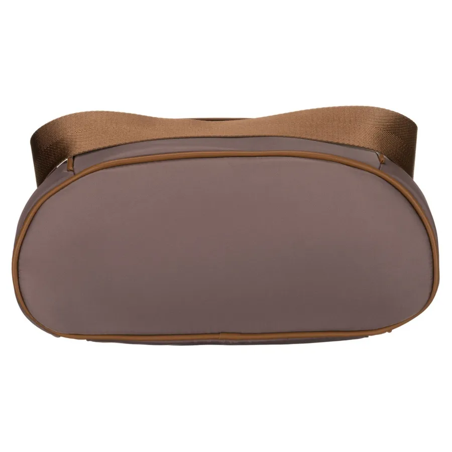 Miejski plecak damski z nylonu i skóry ekologicznej w beżowym kolorze - Peterson