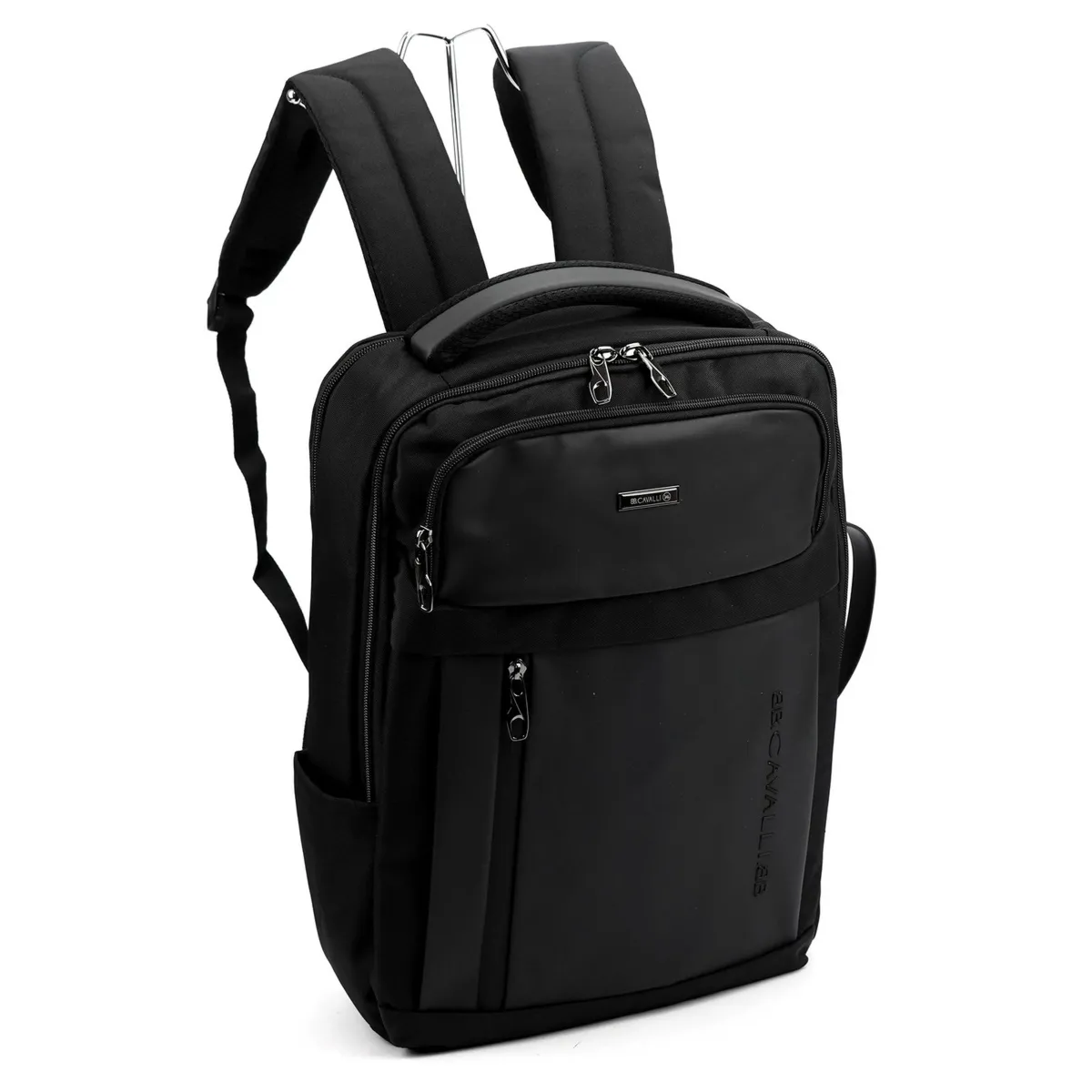 Duży plecak dwukomorowy na laptopa dokumenty z kieszeniami B.Cavalli