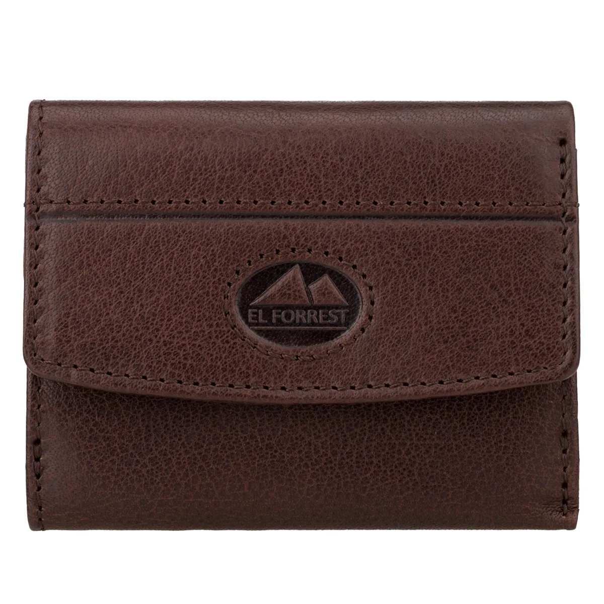 Skórzany damski mały portfel zatrzask portmonetka EL FORREST RFID