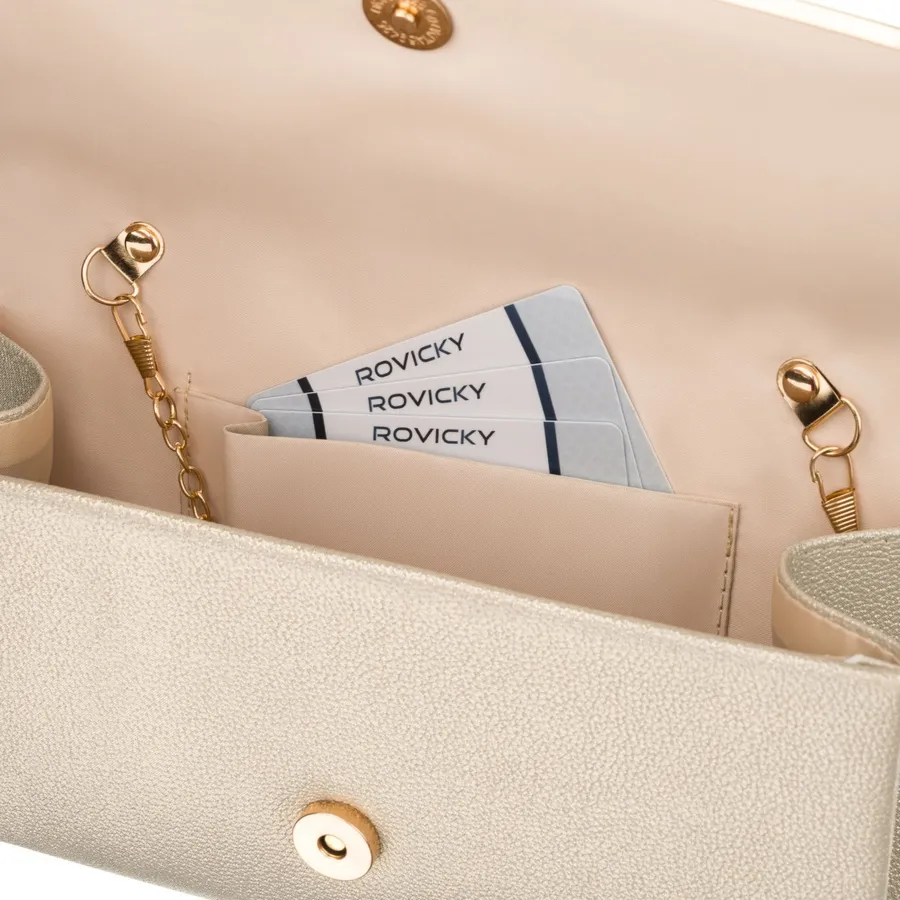 Kopertówka damska w złotym kolorze wykonana ze skóry ekologicznej - Rovicky