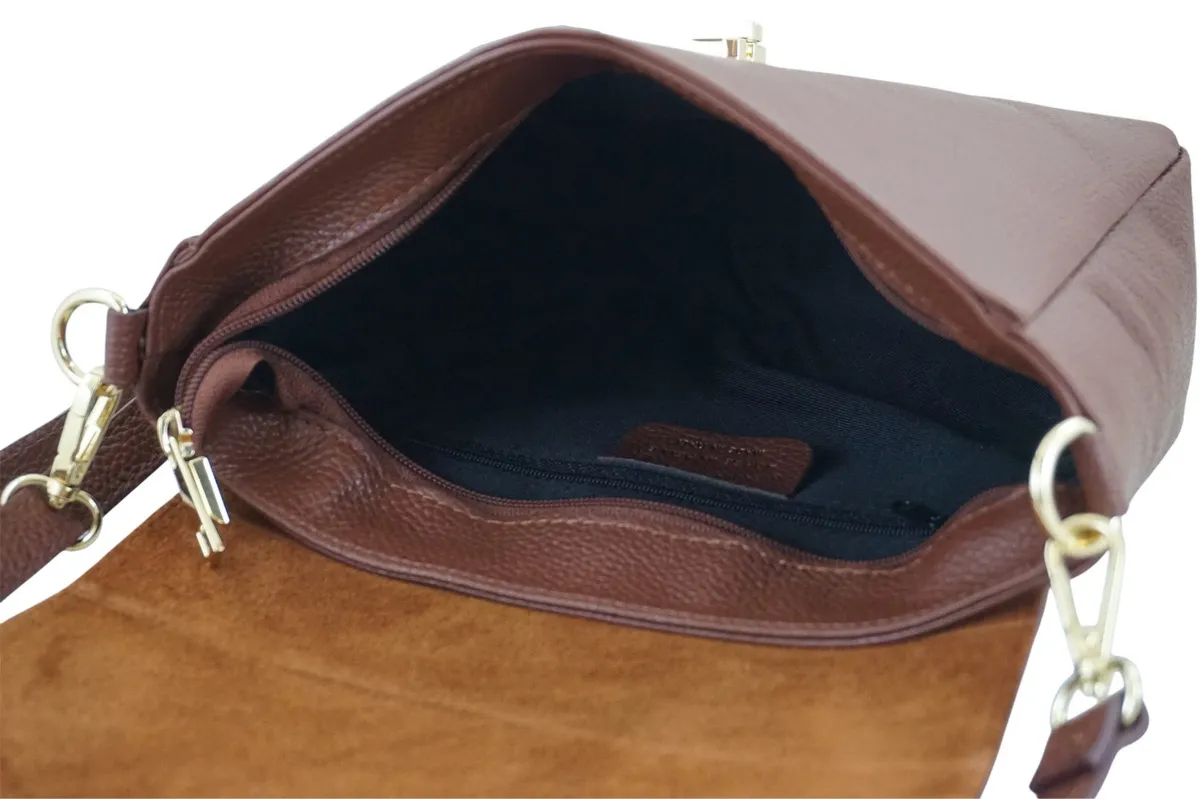 Torebka Barberinis ze złotym zapięciem - Brązowa