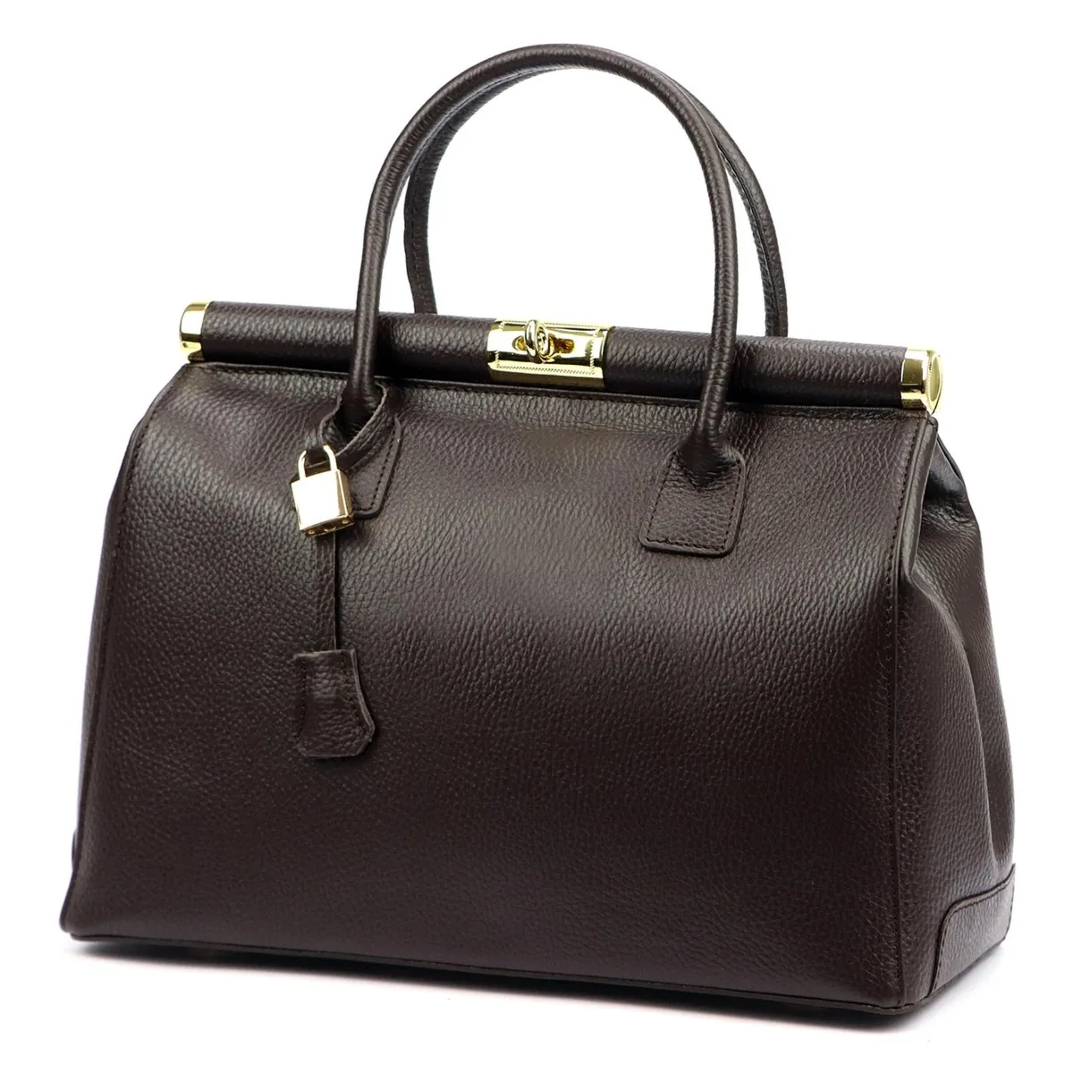 Elegancki damski skórzany kuferek organizer dwie komory z paskiem Luka