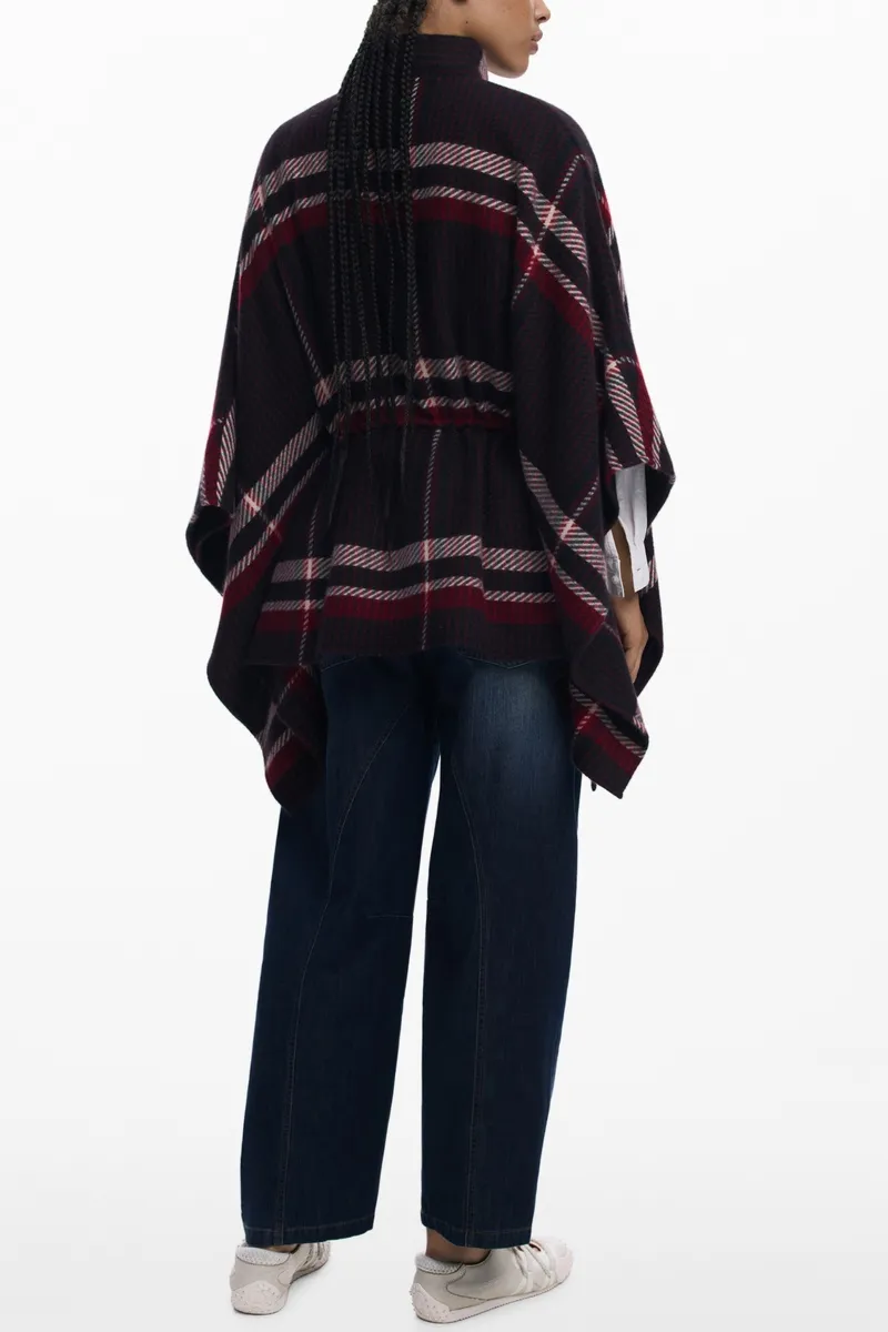 DESIGUAL DAMSKI CZARNY PONCHO