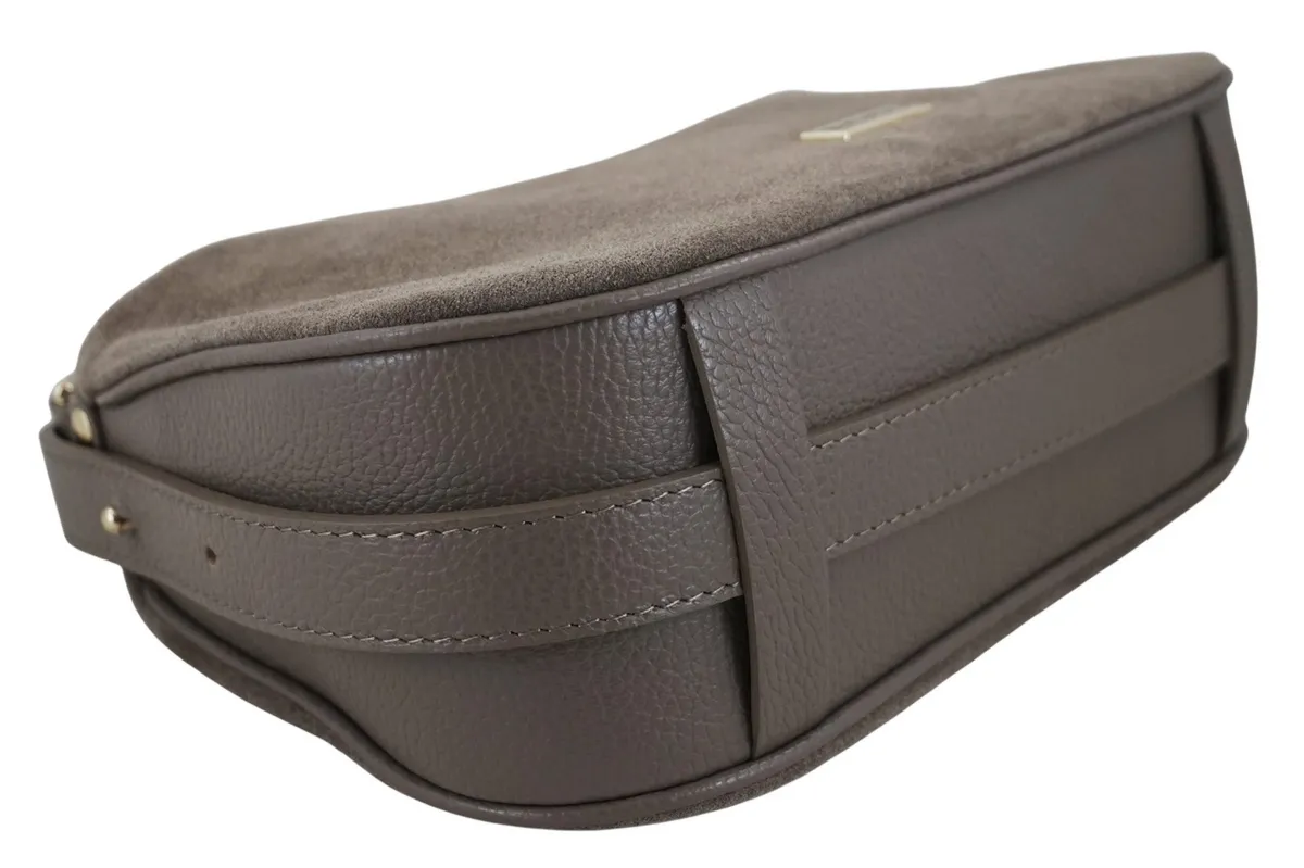 Elegancka torebka zamszowa na ramię - Beżowa ciemna