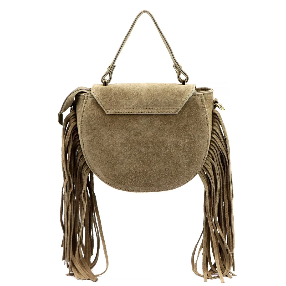 Boho damska skórzana listonoszka z frędzlami torebka na ramię Luka