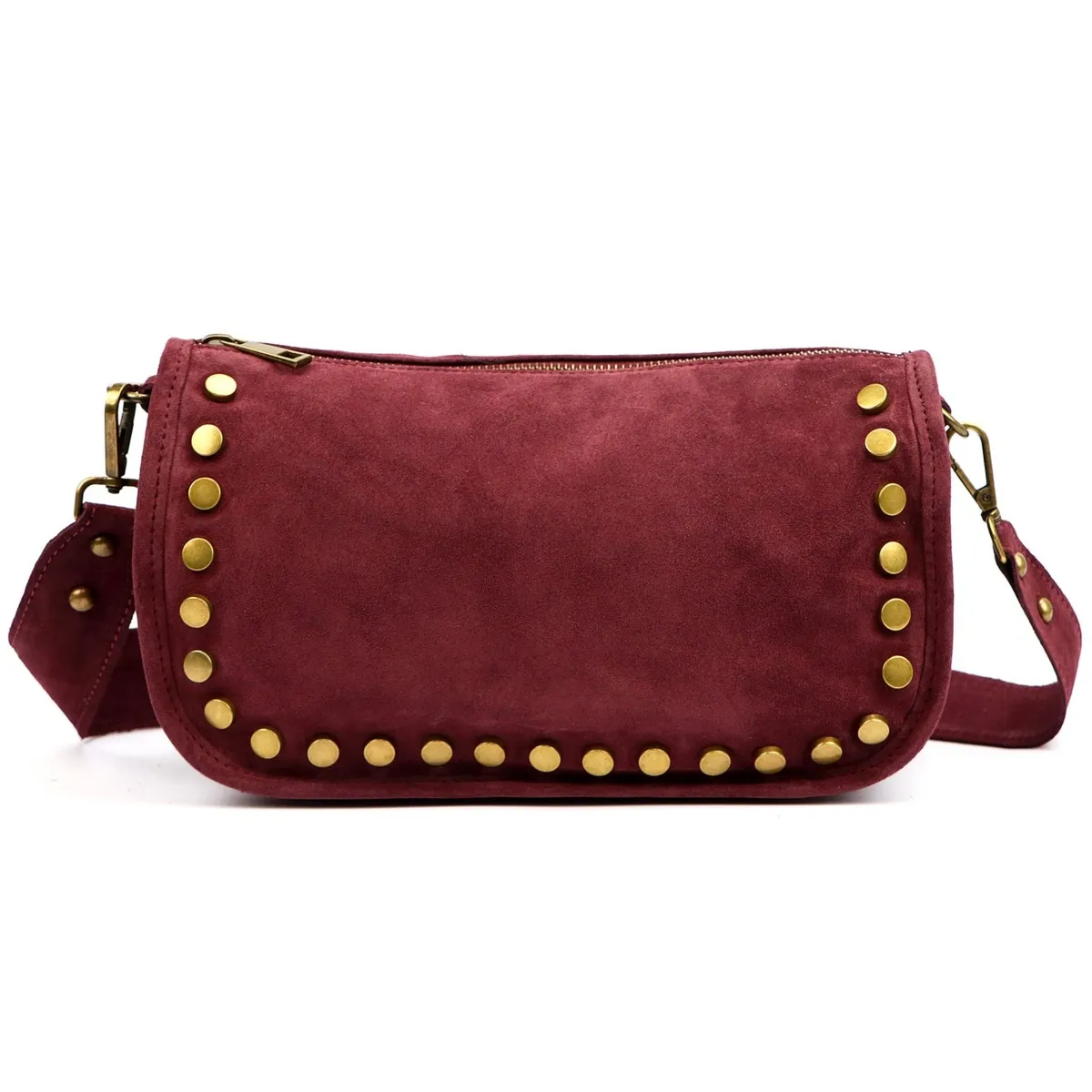 Damska listonoszka tuba torebka skórzana przez ramię z dżetami Luka