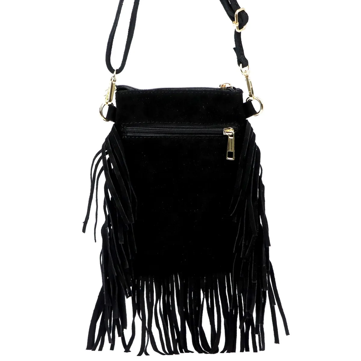 Mała damska listonoszka z frędzlami i dżetami mała torebka na ramię Luka