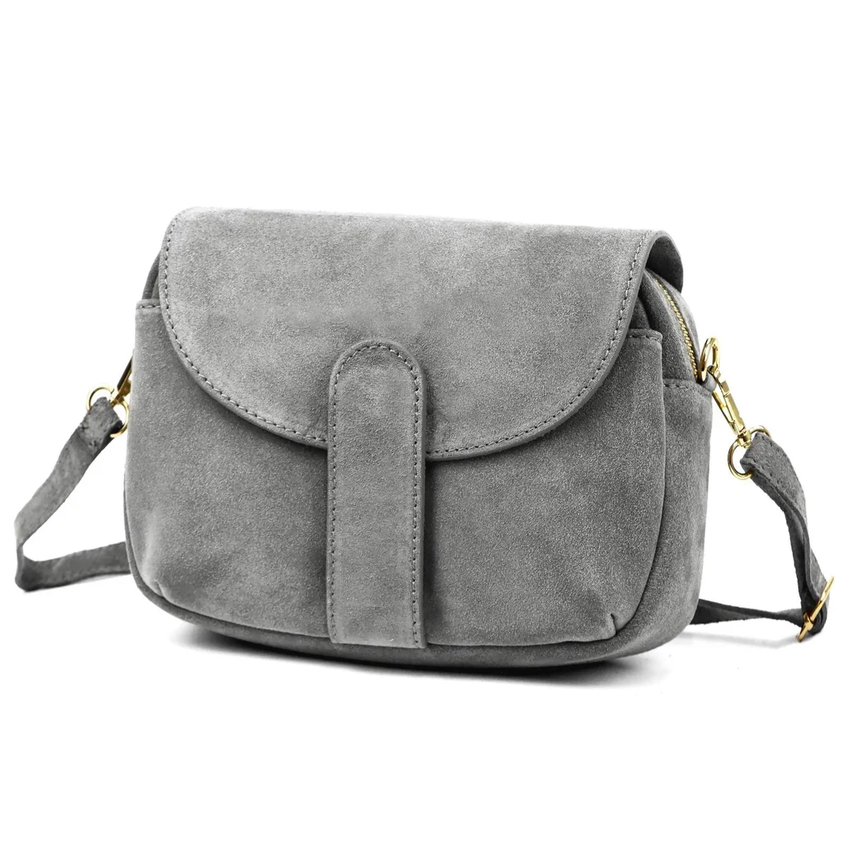 Zgrabna damska zamszowa skórzana listonoszka torebka przez ramię Luka