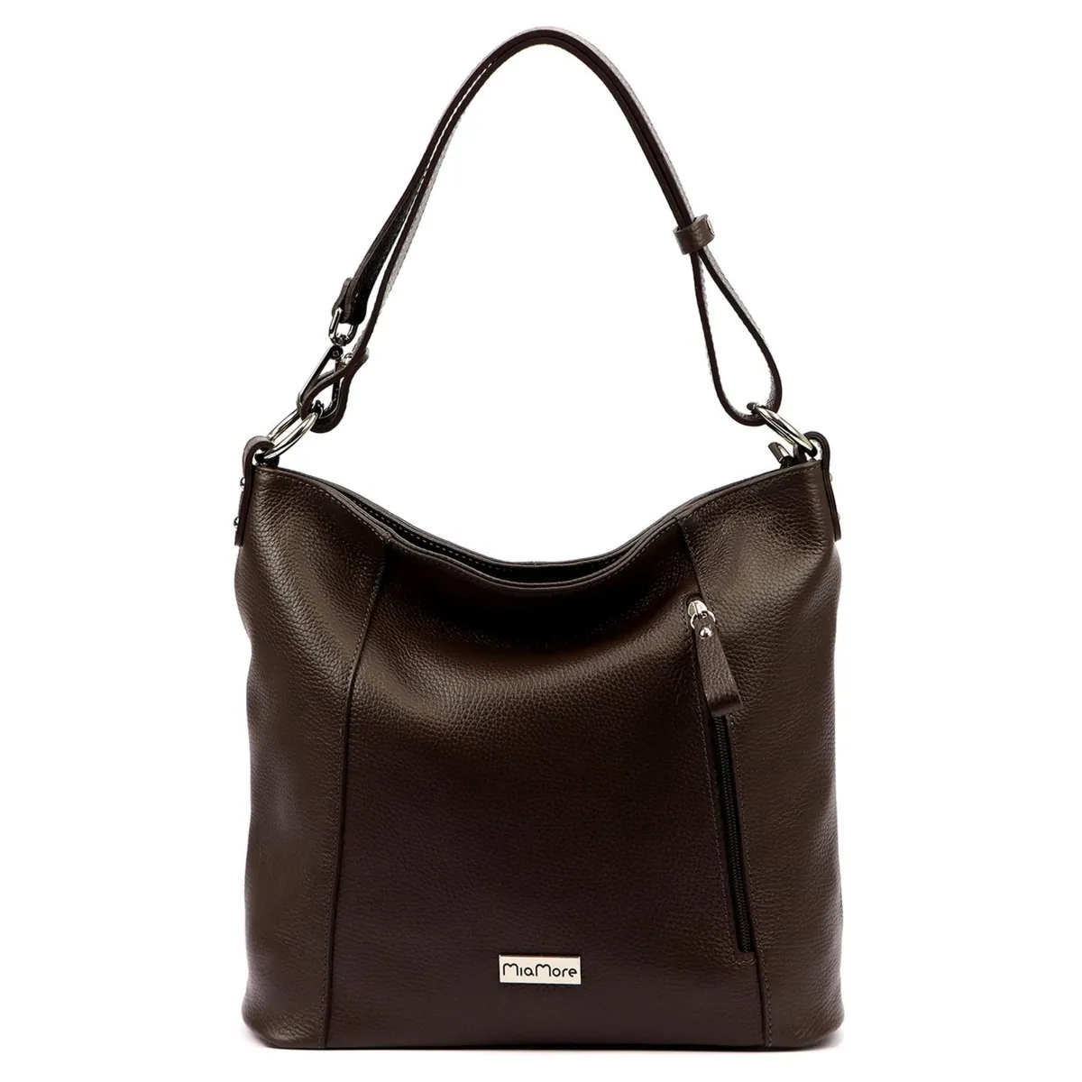 MiaMore damska torebka na ramię shopperbag skórzana z kieszeniami