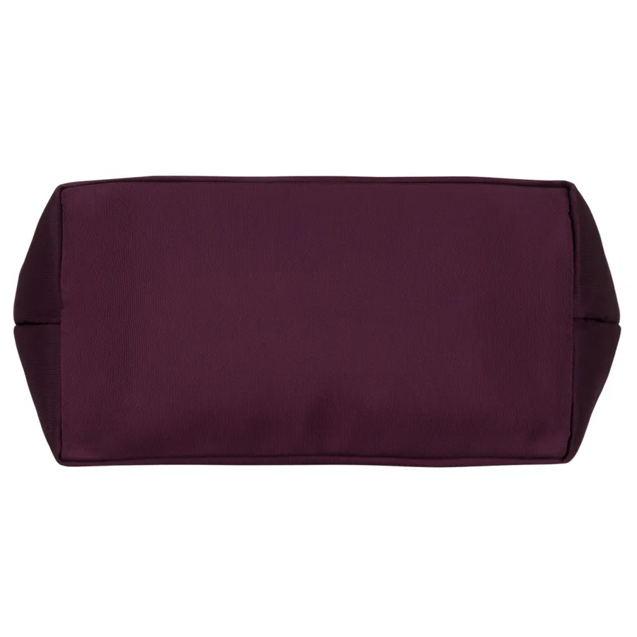 Duża, fioletowa shopperka damska zawieszona na wygodnych uchwytach i doczepianym pasku - Peterson