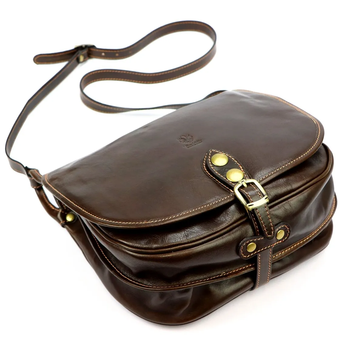 Florence skórzana damska listonoszka torebka na ramię dwukomorowa