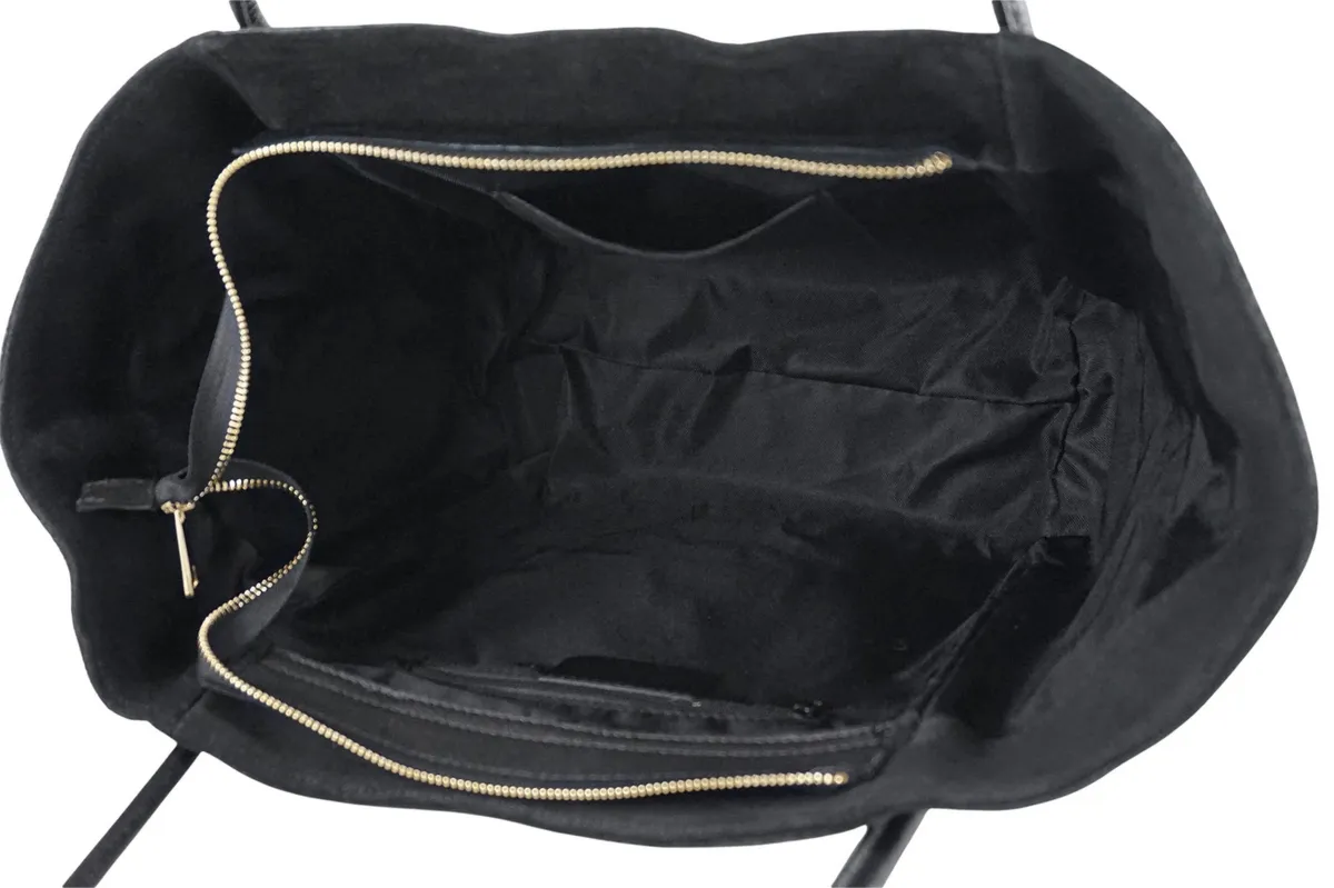 Barberinis - torebka duża zamszowa na ramię - Czarna