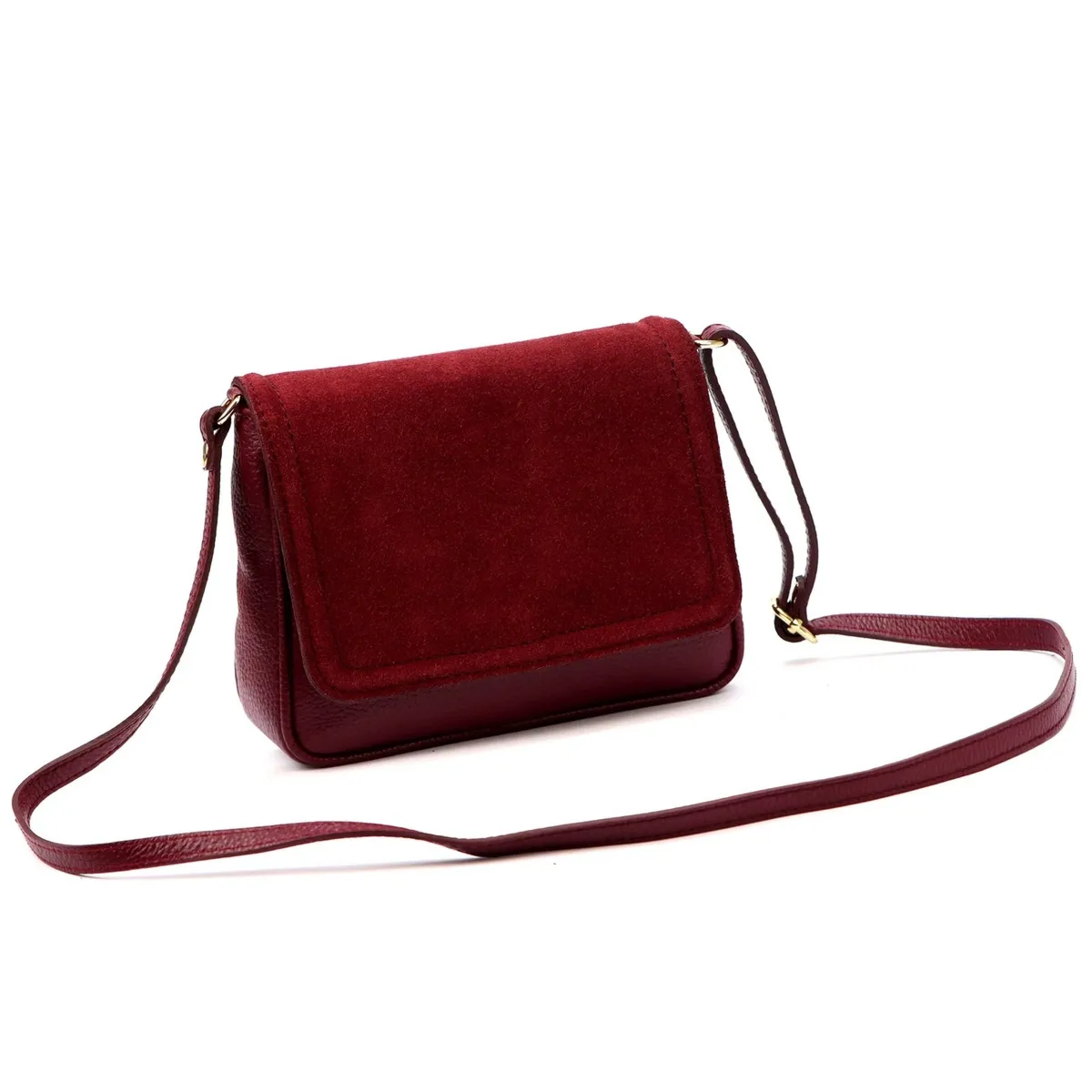 Vera Pelle damska listonoszka skóra naturalna torebka na ramię z klapą