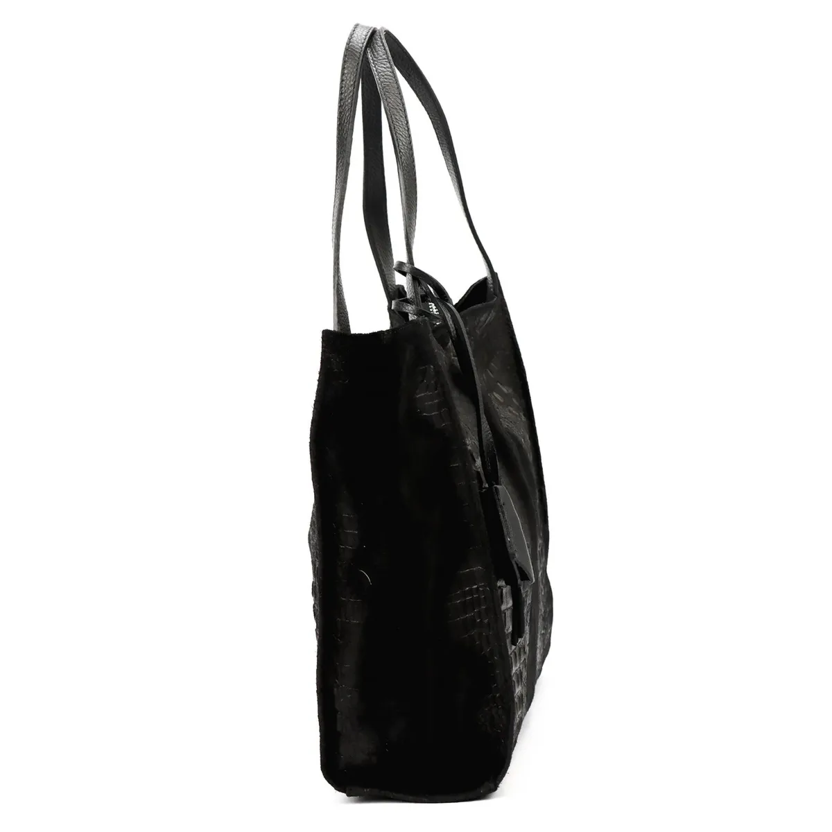 Vera Pelle shopperbag skórzana wzór skóra krokodyla torebka na ramię