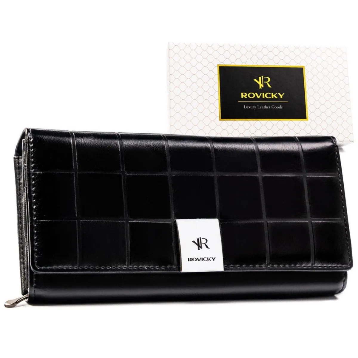 skóra naturalna + Damski portfel ze skóry ekologicznej Rovicky RPX-20A-3